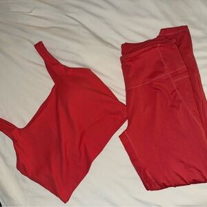 Red/Pink Toned Activewear Set